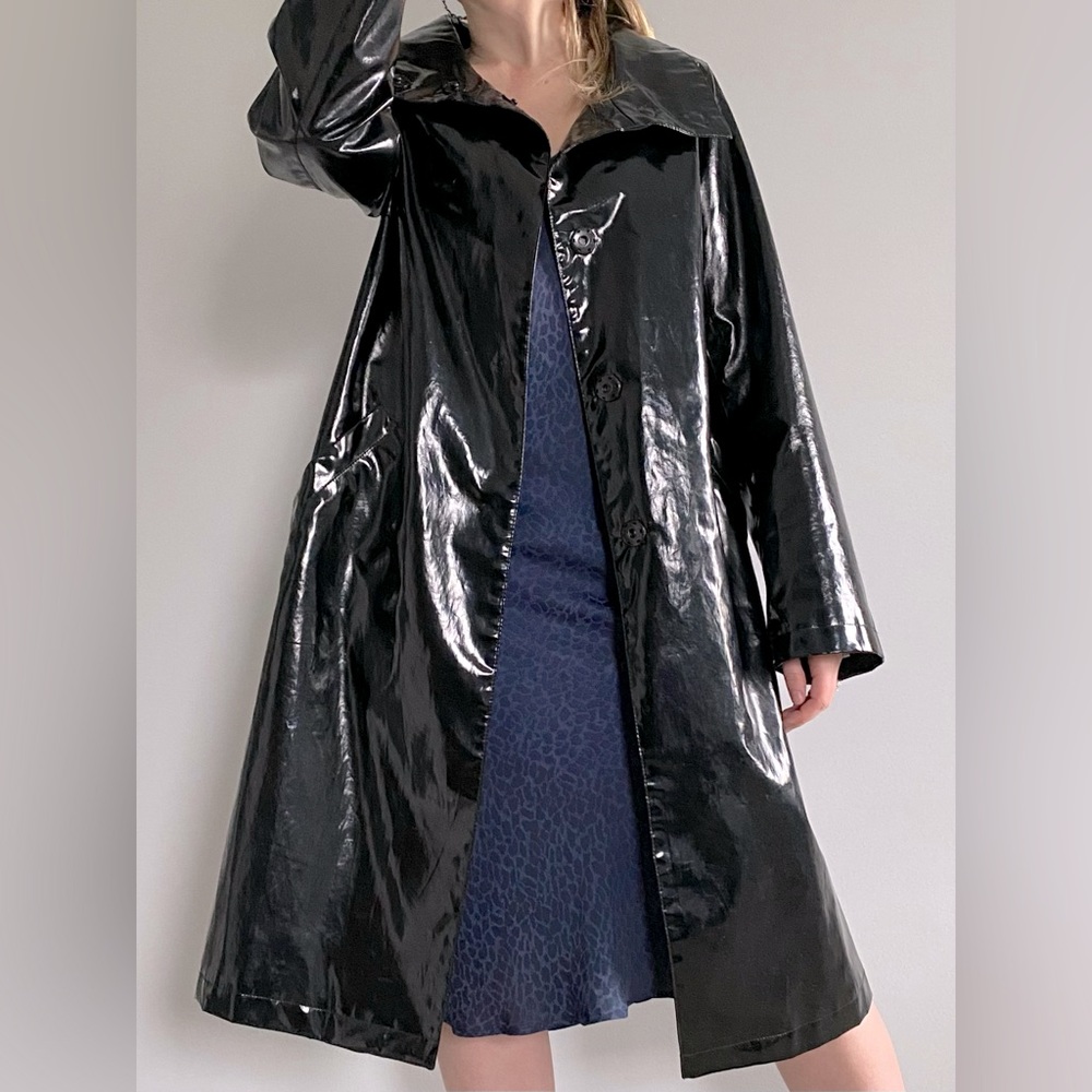 Jane Post vintage women’s rain coat - black